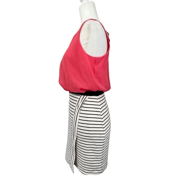 Speechless Coral, Black and White Striped Pencil Skirt Dress - Picture 3 of 13